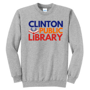 Clinton Public Library Unsiex Fleece Crewneck Sweatshirt-Athletic Heather