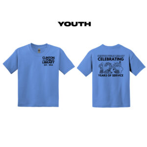 Clinton Public Library Youth Short Sleeve Tee-Carolina Blue