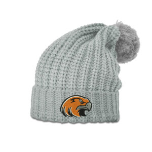 EV River Hawks Richardson Chunk Pom Beanie w/Cuff-Heather Grey