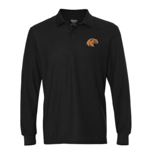 EV River Hawks Men Gildan DryBlend Double Pique Long Sleeve Sport Shirt-Black