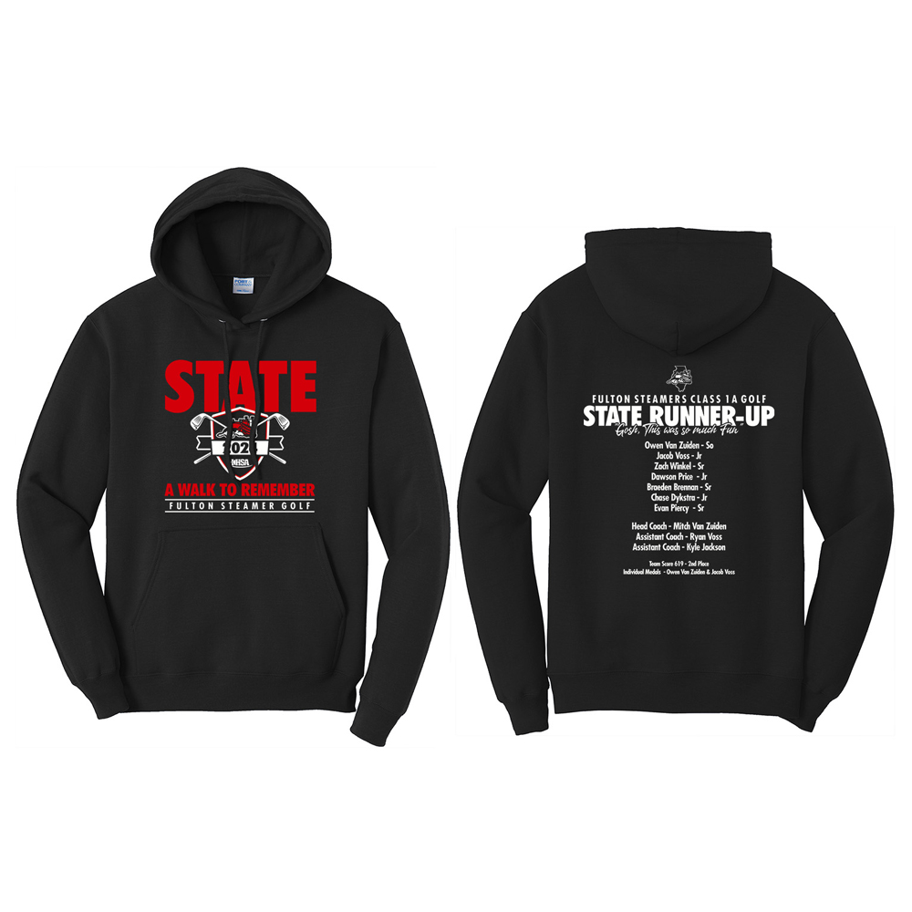 Steamer Golf Unisex Fleece Hooded SweatshirtBlack