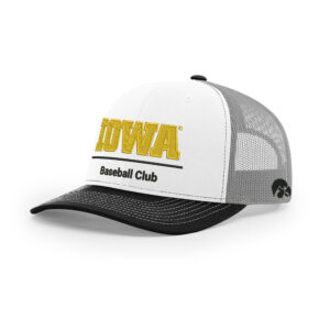 Iowa Baseball Club Richardson Pro Crown Mesh Back Adjustable back cap Tri Color-White/Aluminum/Black