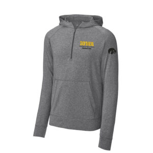 Iowa Baseball Club Sport-Tek Men Sport-Wick Stretch 1/2-Zip Hoodie-Charcoal Grey Heather