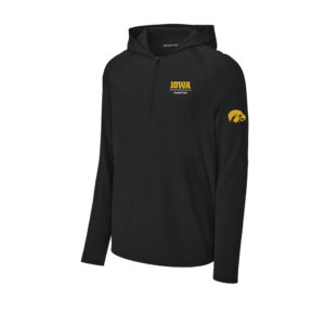 Iowa Baseball Club Sport-Tek Adult Repeat 1/2-Zip Long Sleeve Hooded Jacket-Black