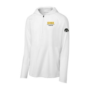 Iowa Baseball Club Sport-Tek Adult Repeat 1/2-Zip Long Sleeve Hooded Jacket-White