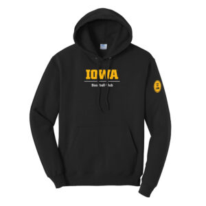 Iowa Baseball Club Unisex Fleece Hooded Sweatshirt-Black