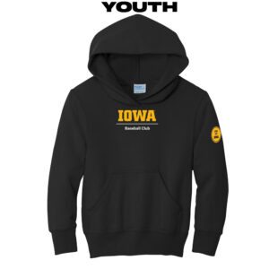 Iowa Baseball Club Youth Fleece Hooded Sweatshirt-Black