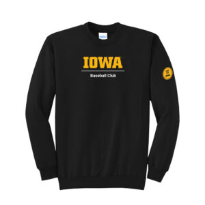 Iowa Baseball Club Unisex Fleece Crewneck Sweatshirt-Black