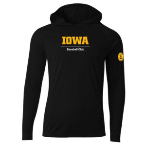 Iowa Baseball Club Men Cooling performance long sleeve hooded Tee-Black