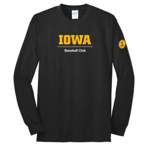 Iowa Baseball Club Unisex Long Sleeve Cotton Tee-Black