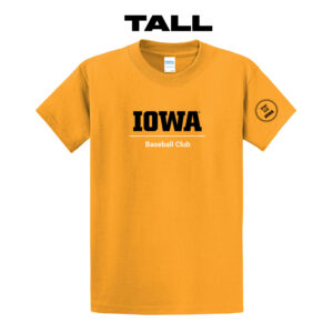 Iowa Baseball Club Tall Short Sleeve Tee-Gold