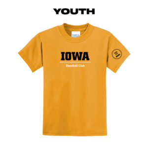 Iowa Baseball Club Youth Short Sleeve Tee-Gold