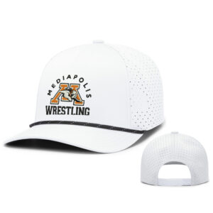 Mediapolis Wrestling Pacific Weekender Perforated Snapback Rope Cap-White/Black