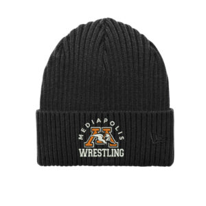 Mediapolis Wrestling New Era Core Classic thick rib knit Cuff Beanie stocking cap-Black