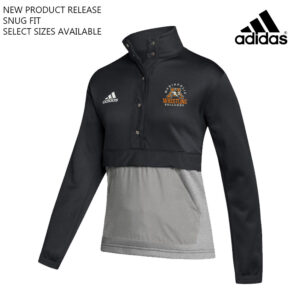 Mediapolis Wrestling Adidas Women’s Team Issue color block 1/4 snap pullover – Black/Grey