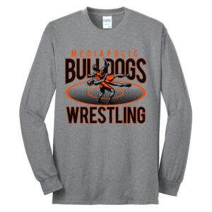 Mediapolis Wrestling Unisex Cotton Long Sleeve Tee-Athletic Heather