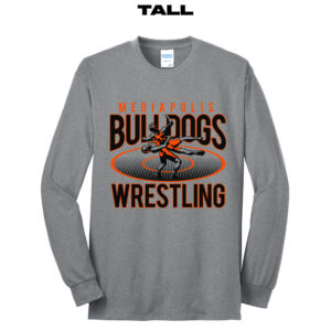 Mediapolis Wrestling Tall Long Sleeve Tee-Grey