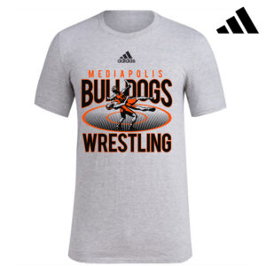 Mediapolis Wrestling Adidas Fresh Badge of Sport short sleeve 100% ringspun cotton Tee – Medium Grey Heather