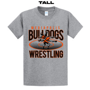 Mediapolis Wrestling Tall Short Sleeve Tee-Grey