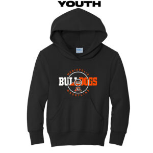 Mediapolis Wrestling Youth Hooded Sweatshirt-Black