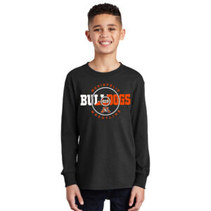 Mediapolis Wrestling Youth Cotton Long Sleeve Tee-Black