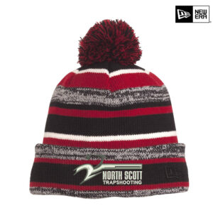 NS Trapshooting New Era Sideline Beanie stocking cap-Black/Scarlet