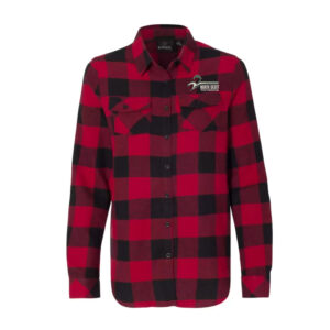 NS Trapshooting Burnside – Women’s Yarn-Dyed Long Sleeve Flannel Shirt -Red Black Buffalo