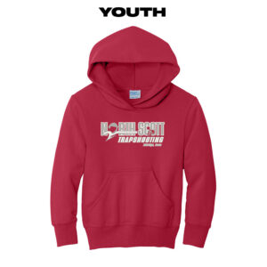 NS Trapshooting Youth Fleece Hooded Sweatshirt-Red