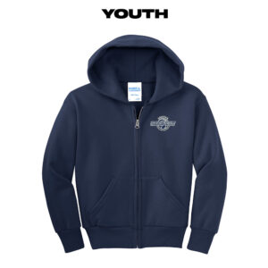 PV Girls BB Youth Core Fleece Full Zip Hooded Sweatshirt-Navy