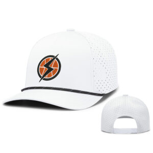 QC Shockers BB Pacific Weekender Perforated Snapback Rope Cap-White