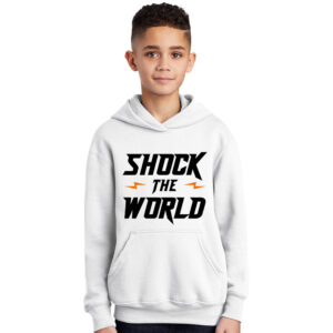 QC Shockers BB Youth Fleece Hood Sweatshirt-White