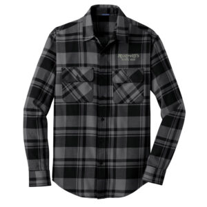 Rastrellis Men Port Authority Plaid Flannel Shirt-Grey Black