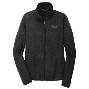 Rastrellis Men Port Authority Sweater Fleece Jacket-Black Heather