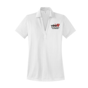 VIM Port Authority Ladies Performance Fine Jacquard Polo-Whtie