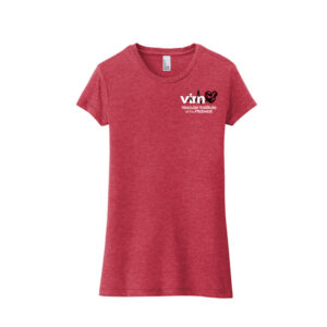 VIM District Women’s Fitted Perfect Tri Tee-Red Frost