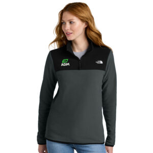 ADM Clinton The North Face Ladies Glacier 1/4-Zip Fleece-Asphalt Grey/TNF Black