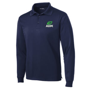 ADM Clinton Sport-Tek Men- Long Sleeve Micropique Sport-Wick Polo-Navy