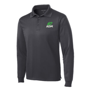 ADM Clinton Sport-Tek Men- Long Sleeve Micropique Sport-Wick Polo-Iron Grey