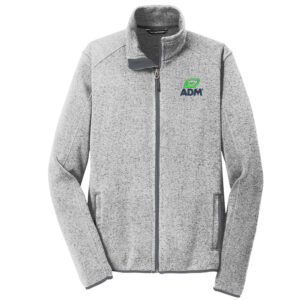 ADM Clinton Port Authority Sweater Fleece Jacket-Grey heather