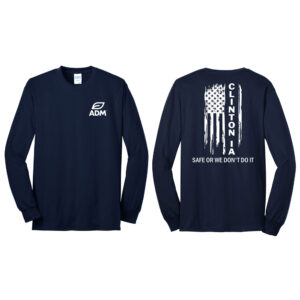 ADM Clinton Unisex Long Sleeve Tee-Navy