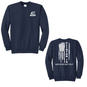 ADM Clinton Unisex Fleece Crewneck Sweatshirt-Navy