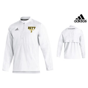 Bett Baseball Adidas Team Sideline 21 long sleeve 1/4 zip pullover – white