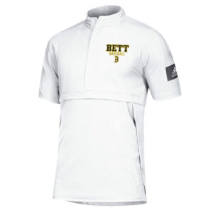 Bett Baseball Adidas Game Mode Short Sleeve Sleeve 1/4 zip pullover – White