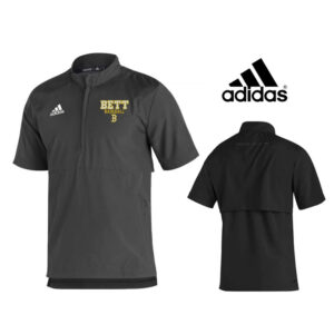 Bett Baseball Adidas Sideline Short woven Sleeve 1/4 zip pullover -Black