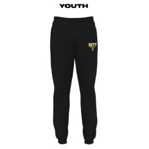 Bett Baseball Badger tech fleece YOUTH jogger pant w/rib cuff bottom (sweatpant)-Black