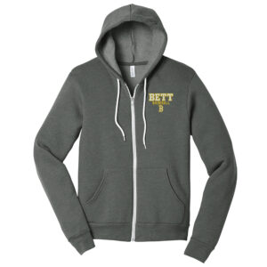 Bett Baseball Bella and Canvas Unisex Sponge Fleece Full Zip Hoodie-Deep Heather