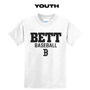 Bett Baseball Youth Short Sleeve Tee-White