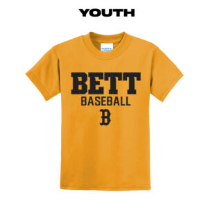 Bett Baseball Youth Short Sleeve Tee-Gold