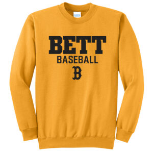 Bett Baseball Unisex Fleece Crewneck Sweatshirt-Gold