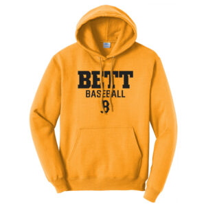 Bett Baseball Unisex Fleece Hooded Sweatshirt-Gold